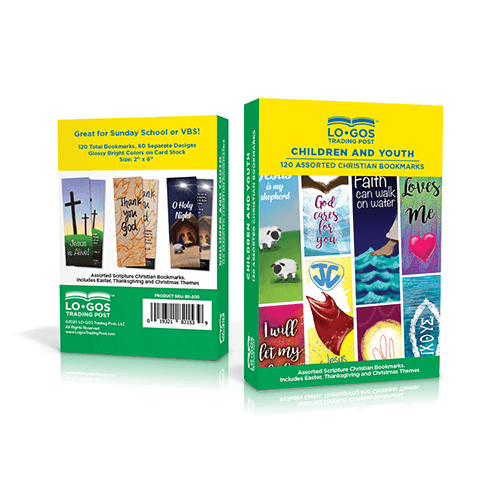 120 Assorted Children and Youth Bible Verse Bookmarks Box Set - 60 Individual Designs, 2 of Each Design