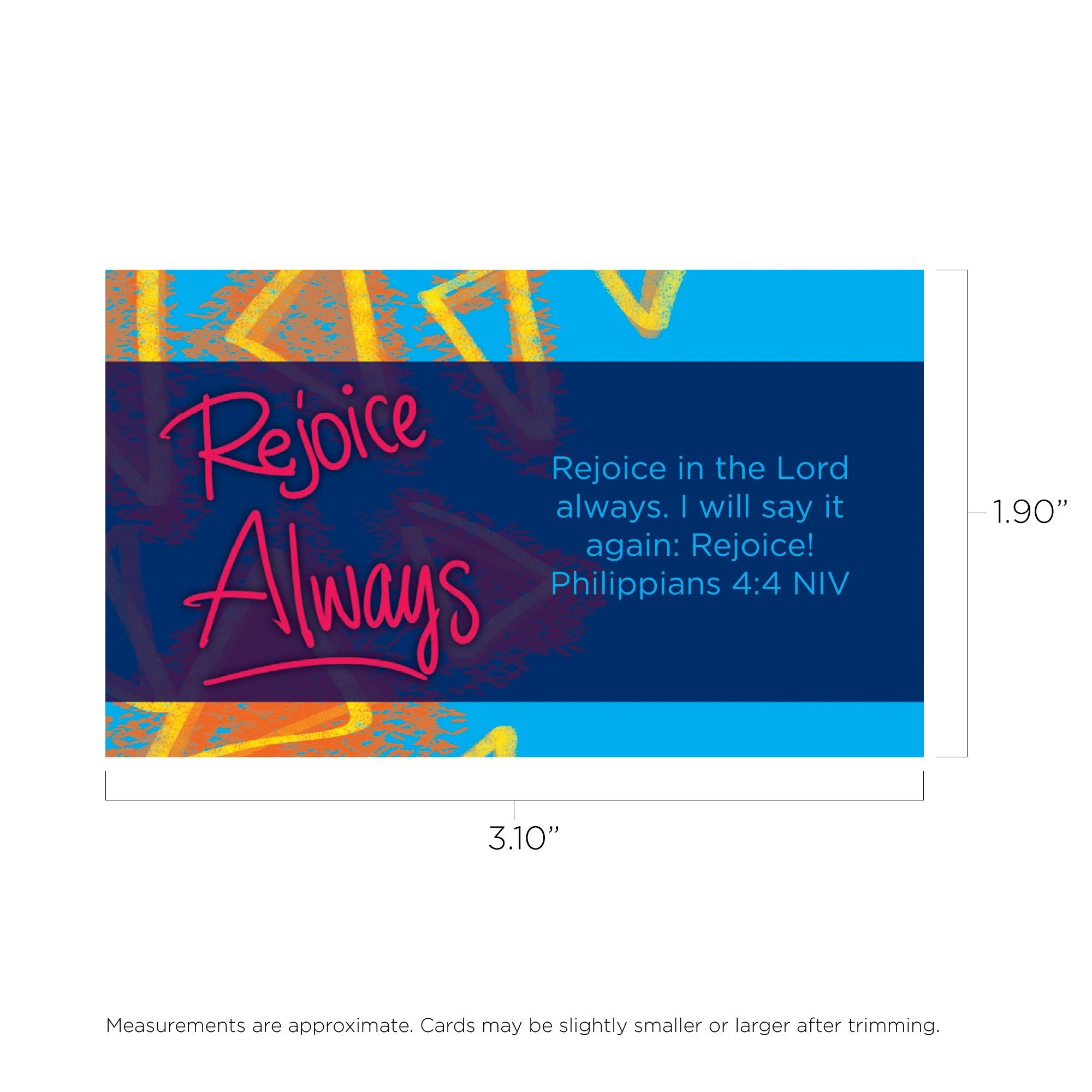 Children's Pass Along Scripture Cards - Rejoice Always, Pack of 25