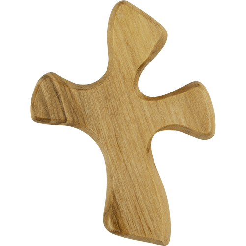 Clinging Healing Comfort Cross, Small, Certified Olive Wood from Israel