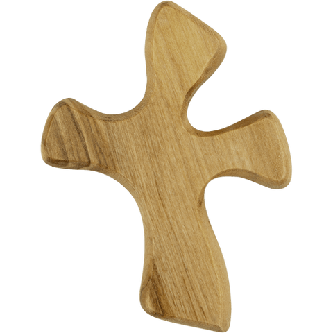 Clinging Healing Comfort Cross, Small, Certified Olive Wood from Israel