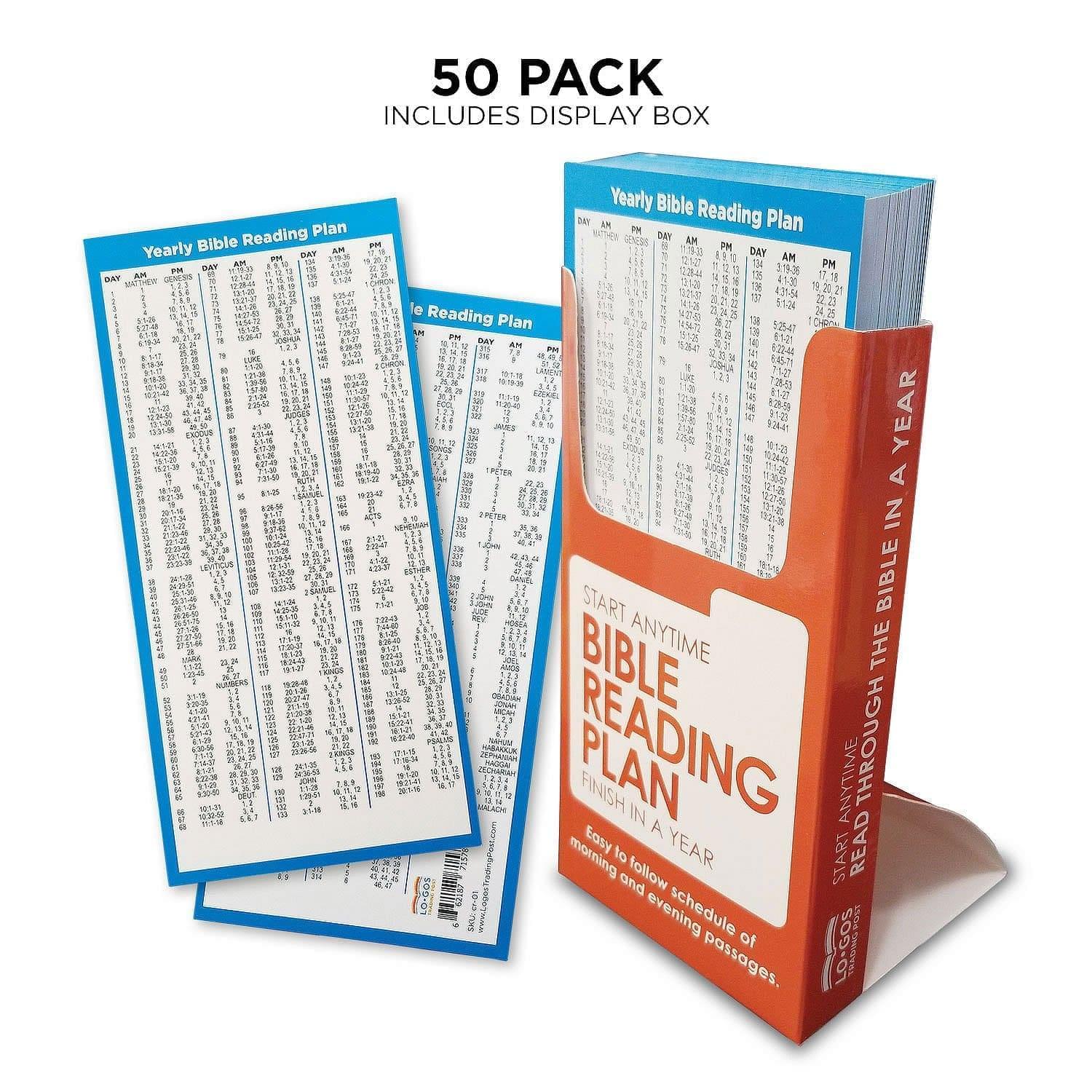 One Year Bible Reading Plan Card - 6 Different Quantities