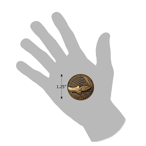 Track Team Antique Gold Plated Sports Coin - Philippians 4:13