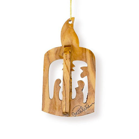 Candle Nativity, 3D Olive Wood Christmas Ornament