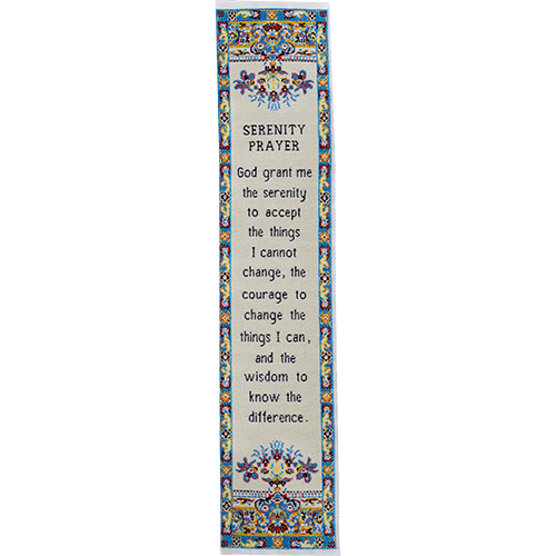 Serenity Prayer, Bulk Pack of 4 Woven Fabric Bible Verse Bookmarks, Silky Soft & Flexible Religious Bookmarkers for Novels Books & Bibles, Memory Verse Gift, Traditional Turkish Woven Design
