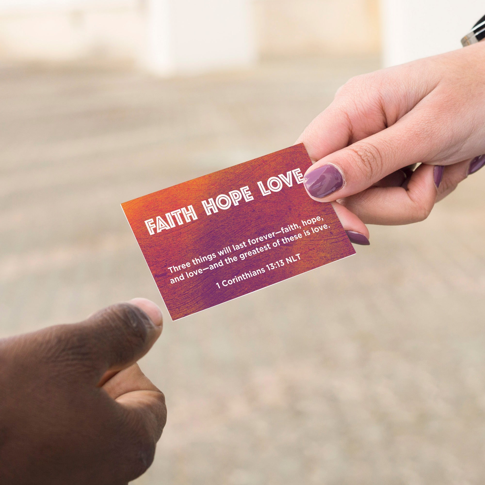 Children and Youth, Pass Along Scripture Cards, Faith Hope Love, 1 Corinthians 13:13, Pack of 25