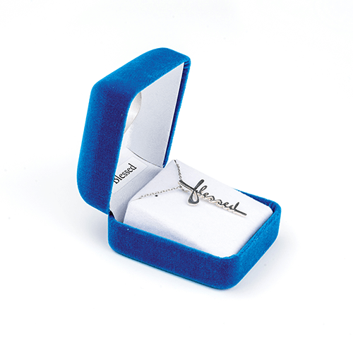 Blessed Cross Necklace, Words of Life Sterling Silver Pendant Necklace