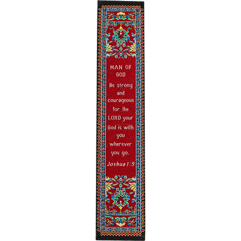 Woven Fabric Christian Bookmark: God is With You - Joshua 1:9