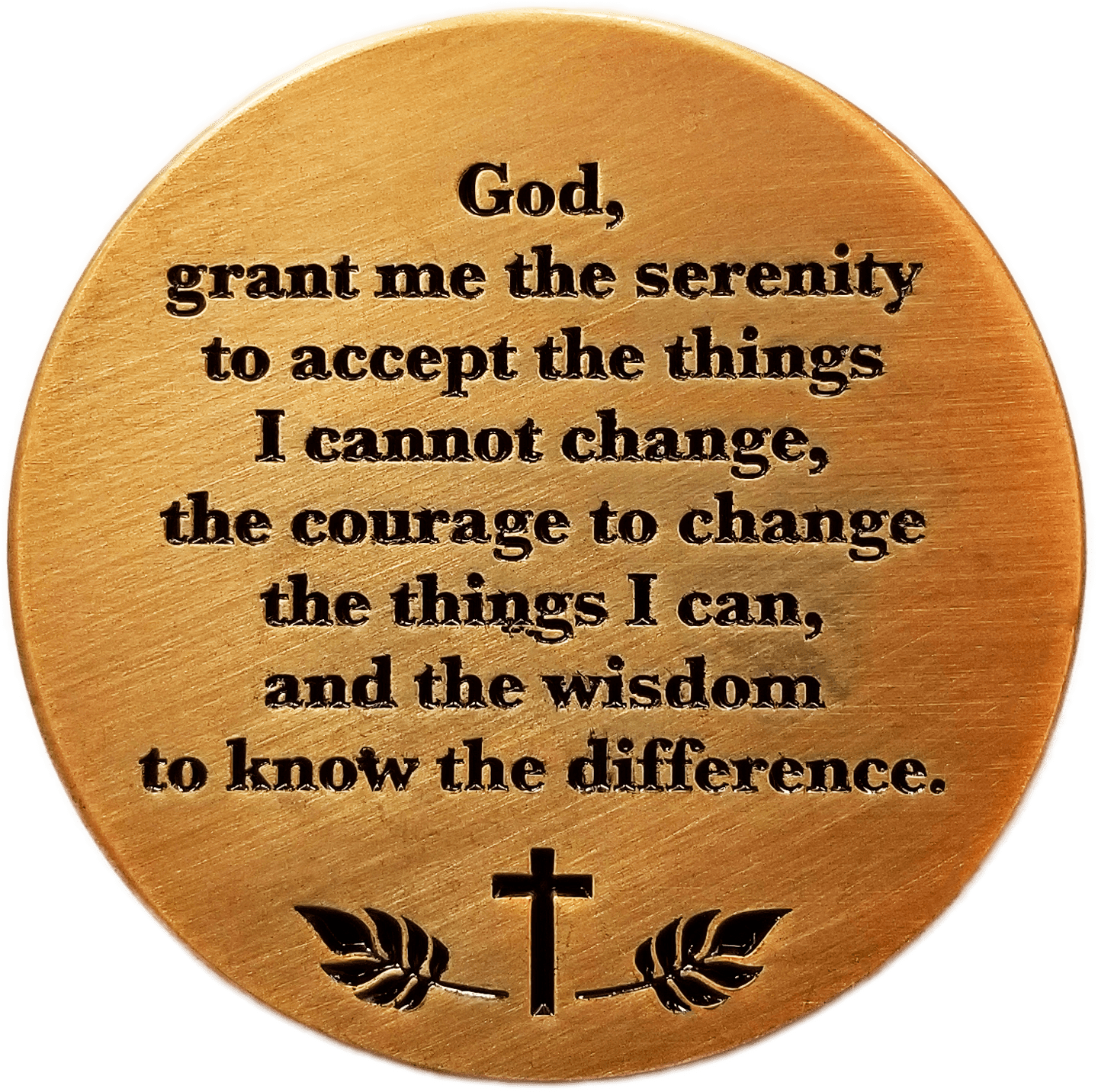 Serenity Prayer Antique Gold Plated Christian Challenge Coin - Philippians 4:6