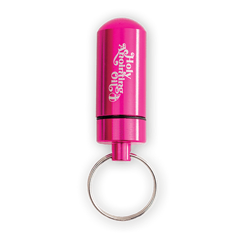 anointing oil container keychain, pink