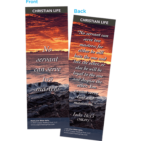 No Servant Can Serve Two Masters Bookmarks, Pack of 25 - Christian Bookmarks
