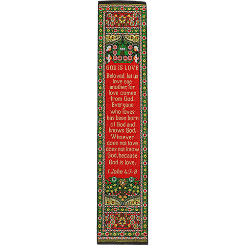 Woven Fabric Christian Bookmark: Let Us Love One Another - 1 John 4:7-8