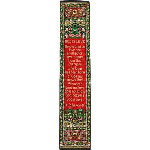 Woven Fabric Christian Bookmark: Let Us Love One Another - 1 John 4:7-8