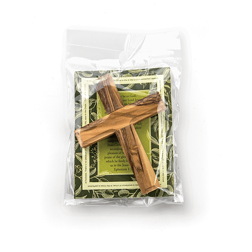 Set of 6 Olive Wood Cross Magnets with Hanging Holes