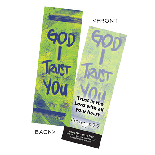 Children's Christian Bookmark, God I Trust You, Proverbs 3:5 - Pack of 25 - Christian Bookmarks