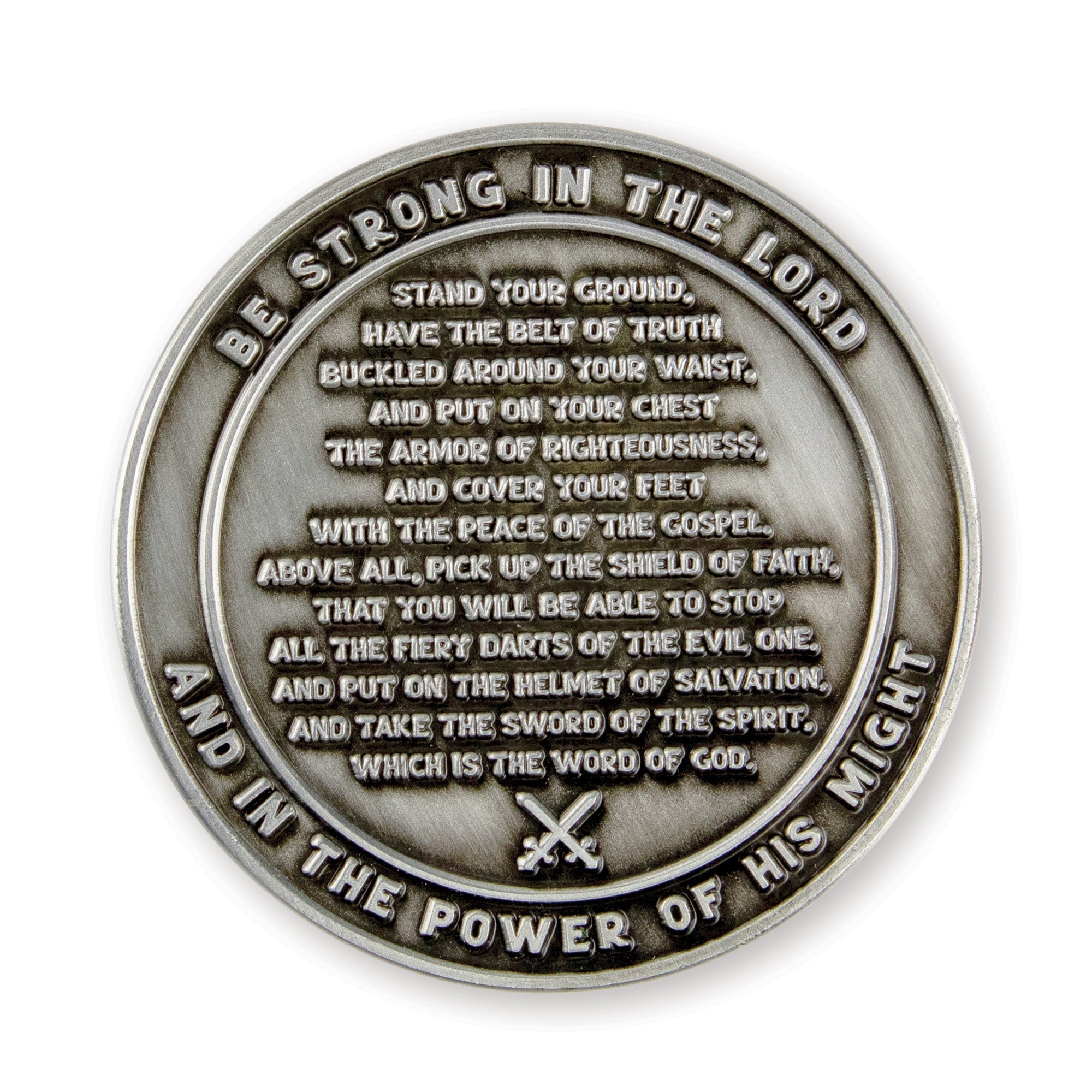 Armor of God - Children's Challenge Coin,  Religious Pocket Prayer Token, Ephesians 6:11-13