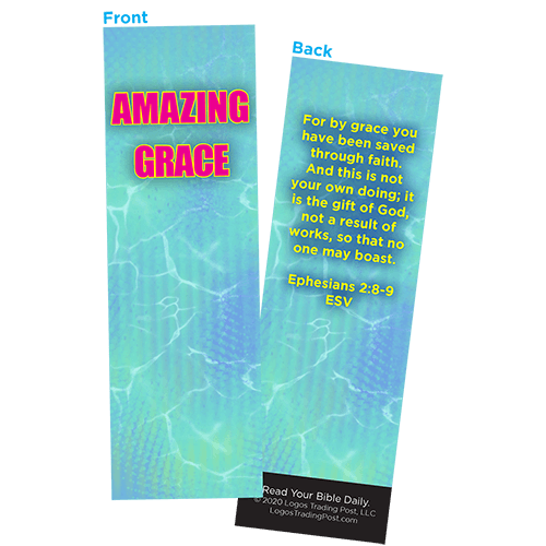 Children and Youth Bookmark, Amazing Grace, Ephesians 2:8-9, Pack of 25, Handouts for Classroom, Sunday School, and Bible Study