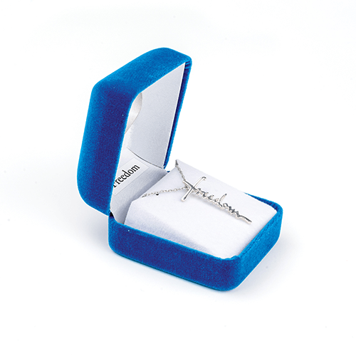 Freedom Cross Necklace, Words of Life Sterling Silver Pendant Necklace