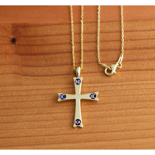 Mount Sinai Cross Gold-Plated Sterling Silver Pendant - 18 Inch Chain