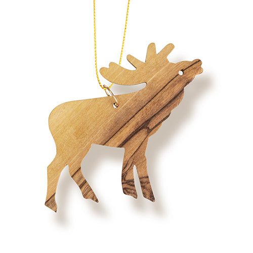 Caribou Christmas Ornament, Holy Land Olive Wood