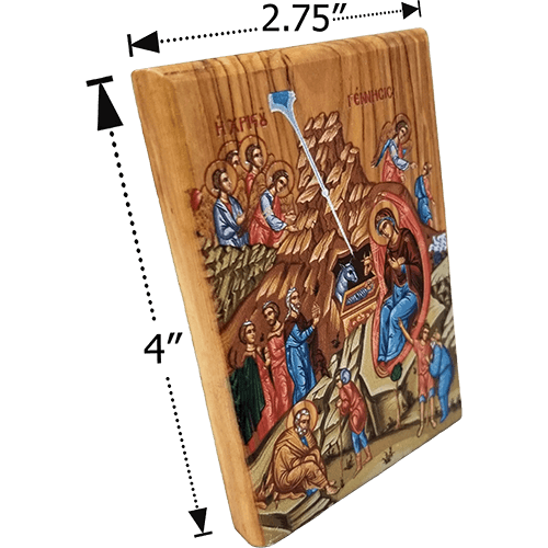 Nativity Scene Olive Wood Color Icon