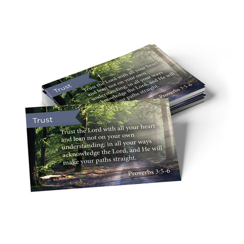 Trust In The Lord, Prov 3:5-6, Pass Along Scripture Cards, Pack 25