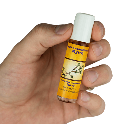 Myrrh Anointing Oil from Israel, Bulk Set of 6 Roll On Bottles, 1/4 oz Each, Made in the Holy Land of Jerusalem, Prayer Gift for Pastors & Priests, Aceite Ungido de Mirra