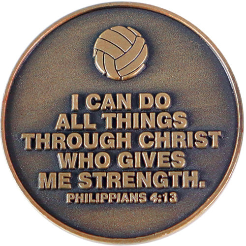 Girl's Volleyball Coin, Christian Sports Coin for Girls & Young Athletes
