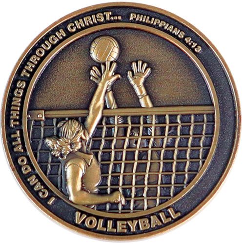 Girl's Volleyball Coin, Christian Sports Coin for Girls & Young Athletes