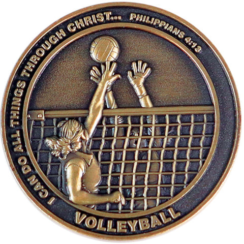 Girl's Volleyball Coin, Christian Sports Coin for Girls & Young Athletes