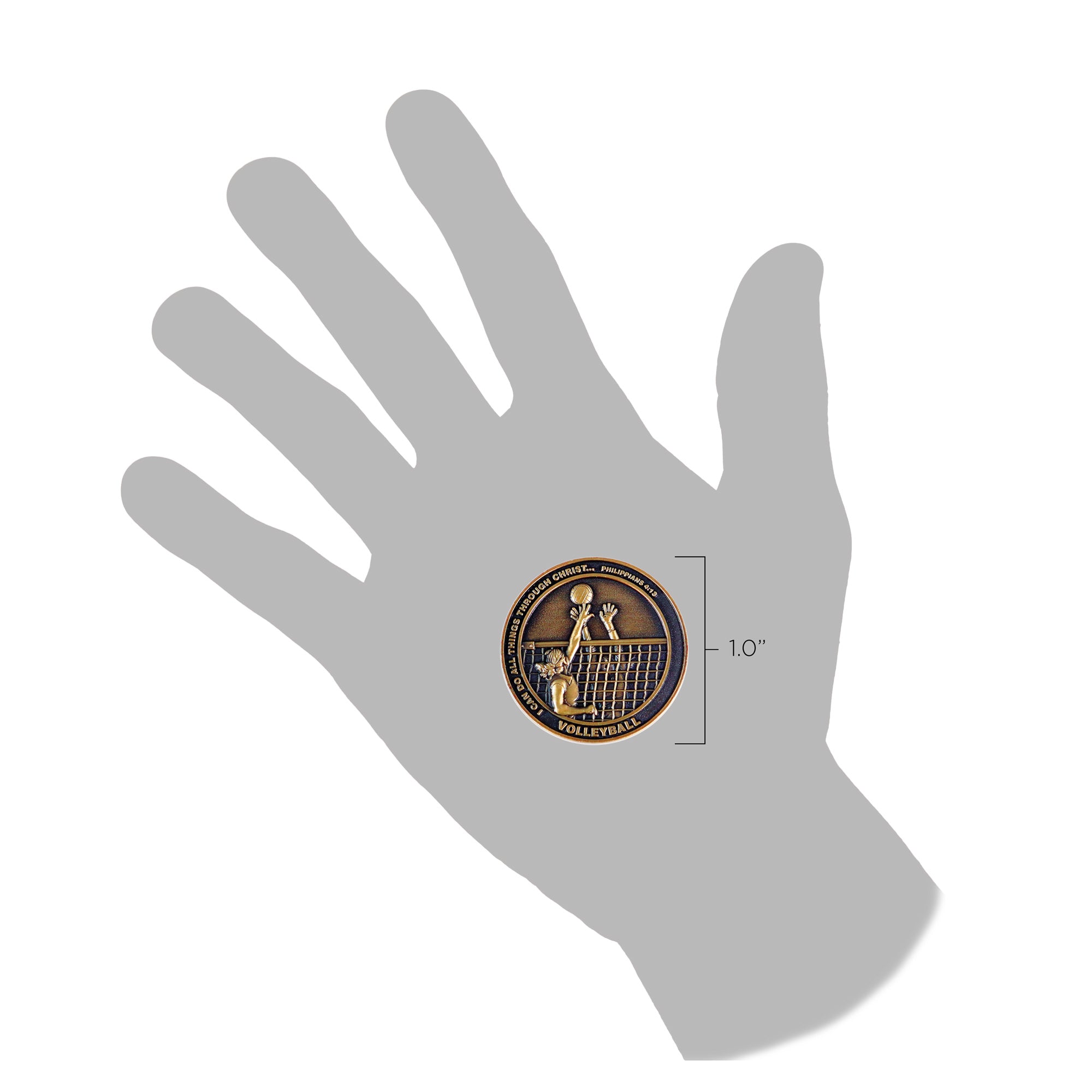 Girl's Volleyball Coin, Christian Sports Coin for Girls & Young Athletes