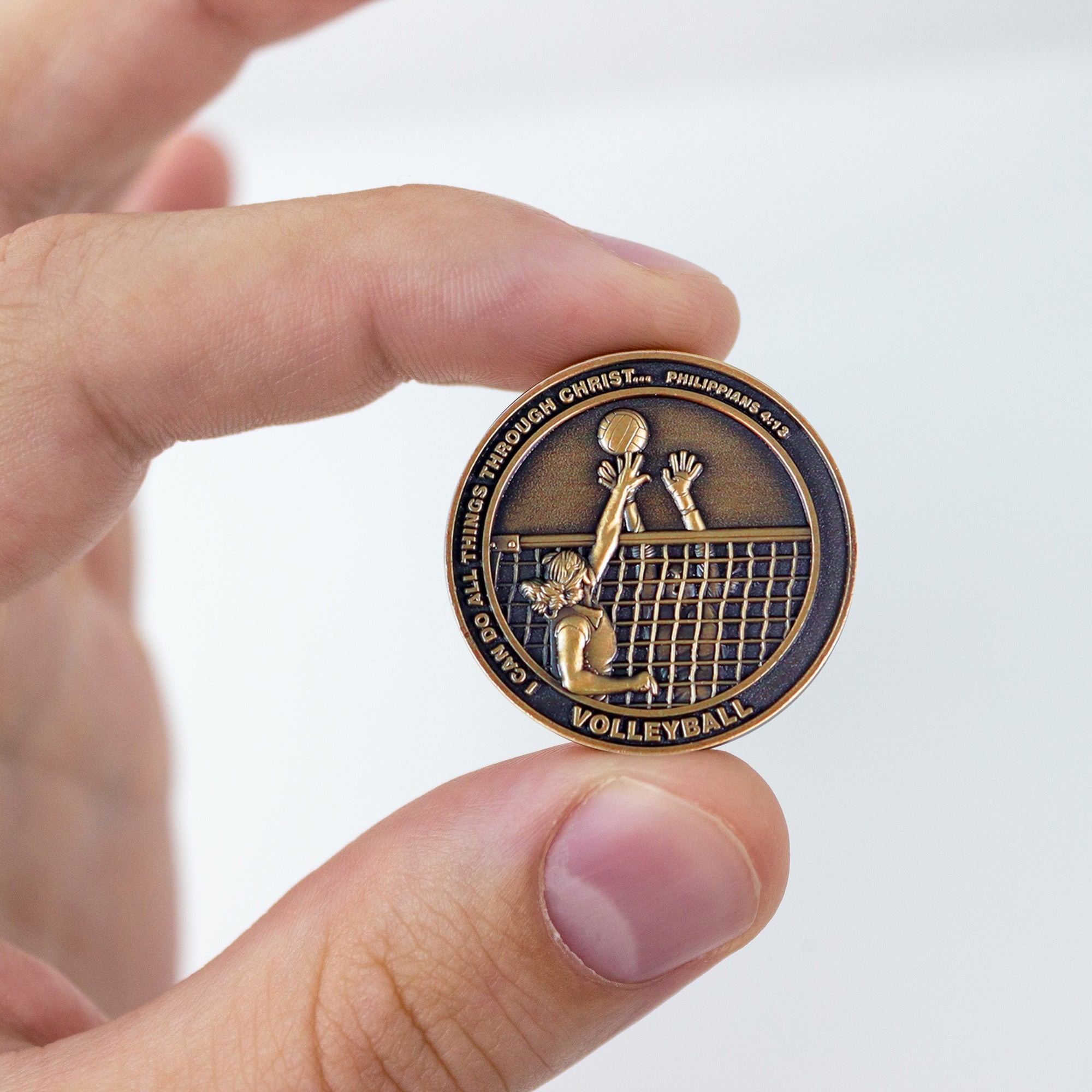 Girl's Volleyball Coin, Christian Sports Coin for Girls & Young Athletes