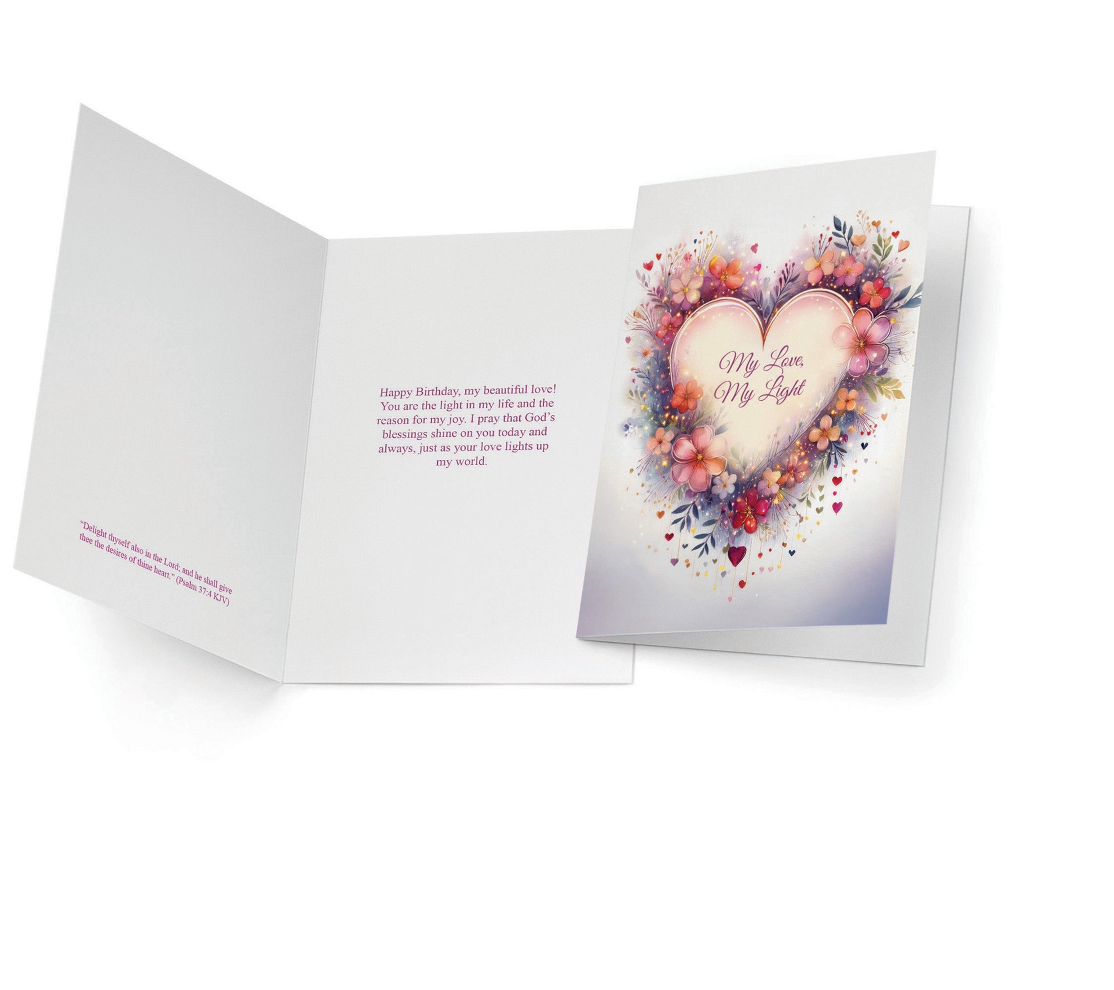 Christian Birthday Greeting Card - My Love, My Light, Numbers 6:24-25 ...