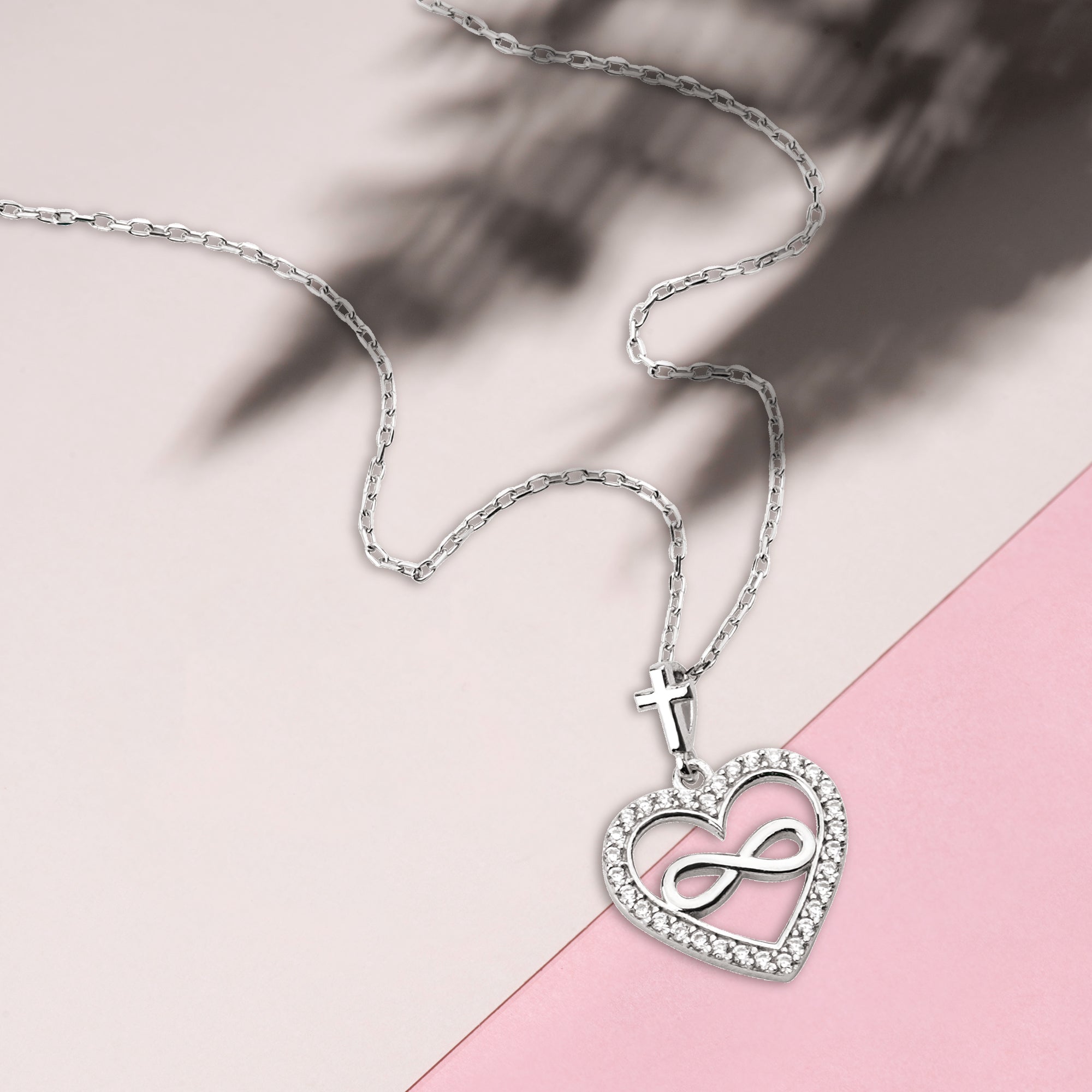 Infinity Heart with CZ Accents