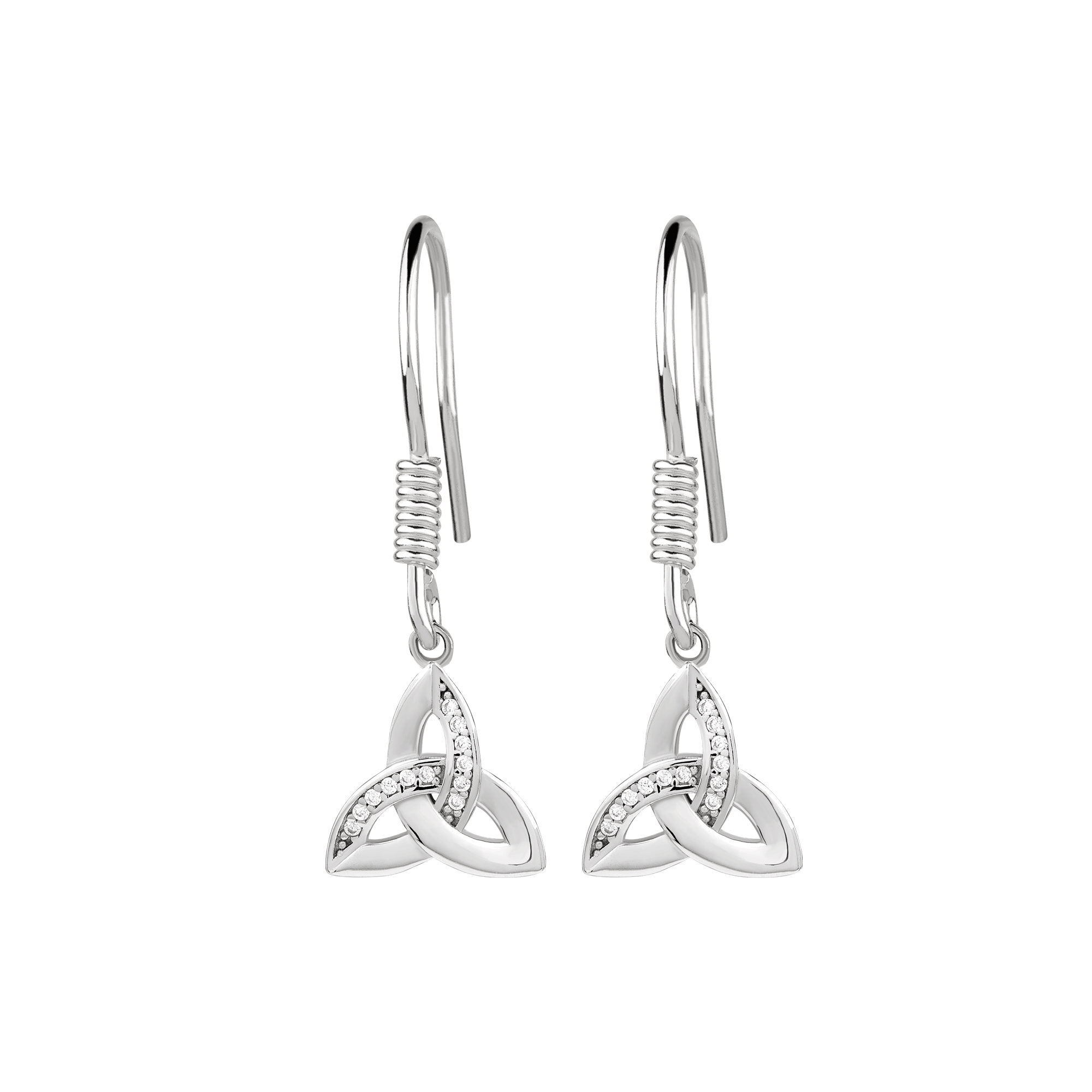Trinity Symbol Earrings with CZ Accents