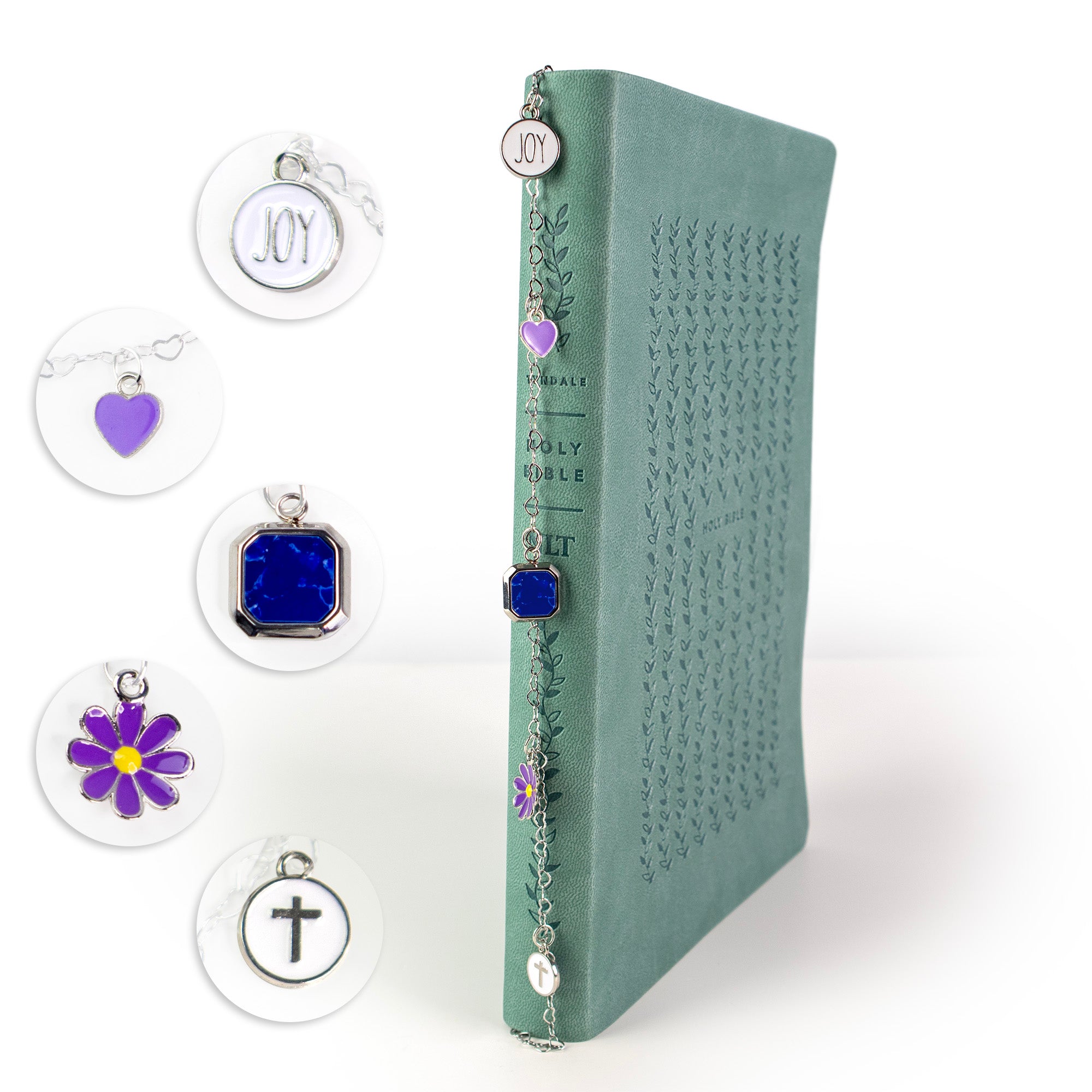 Logos Tap Bible Charm - Joy of the Lord, Silver