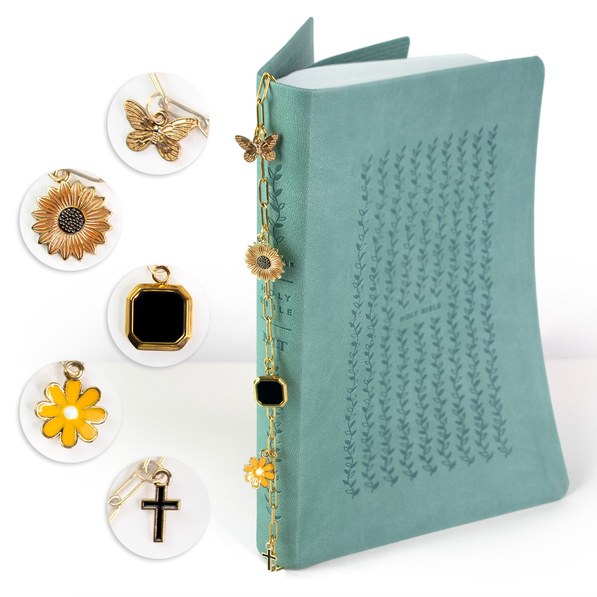 Logos Tap Bible Charm - Garden Charm, Gold