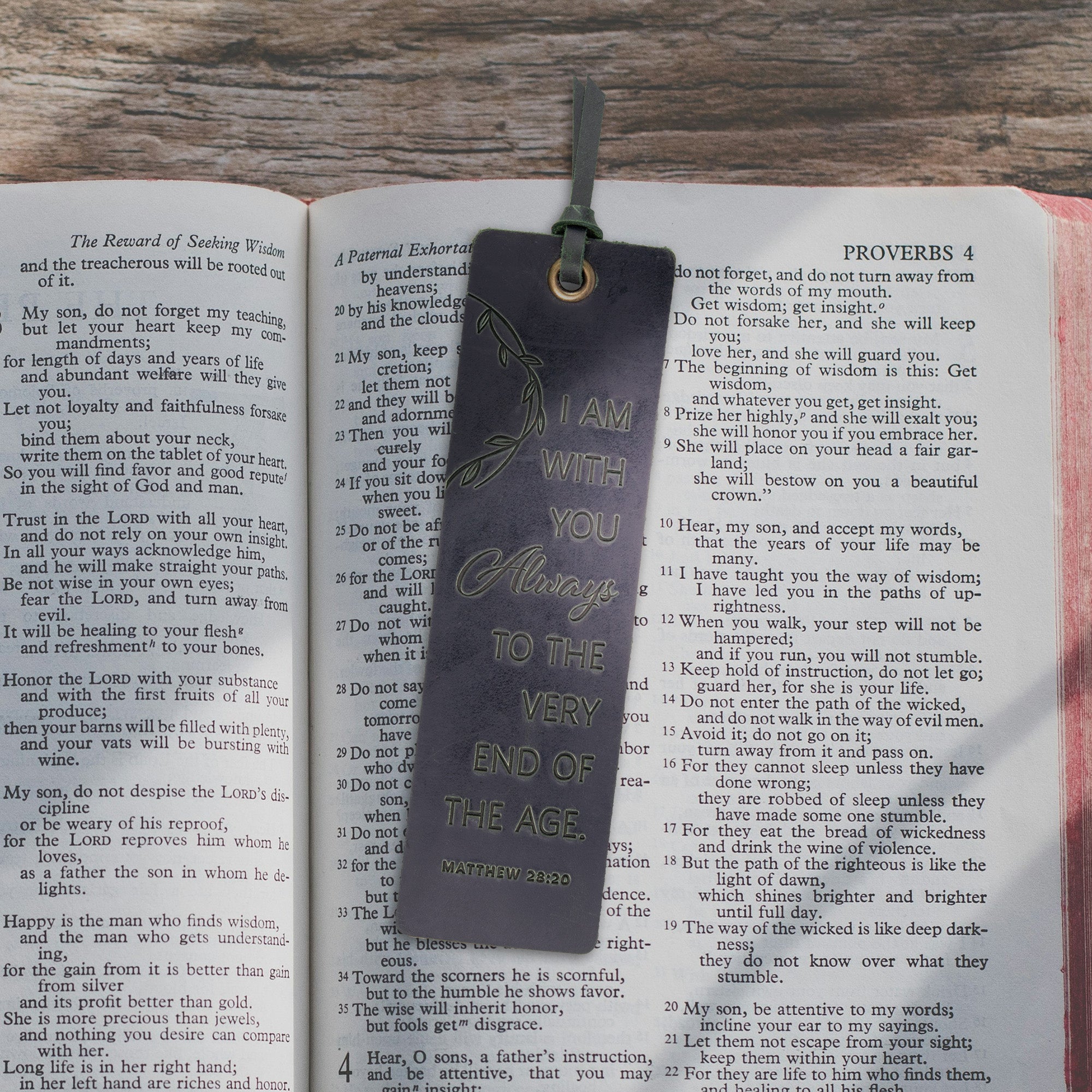 I Am with You Always Leather Bookmark – Matt. 28:20