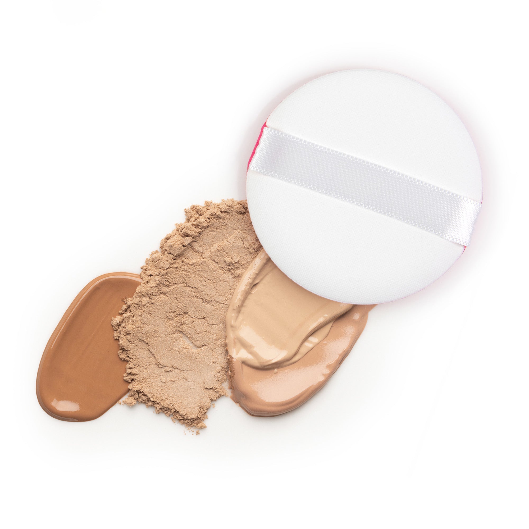 Makeup Puff Tan & Red - Be Joyful, 1 Thess 5:16