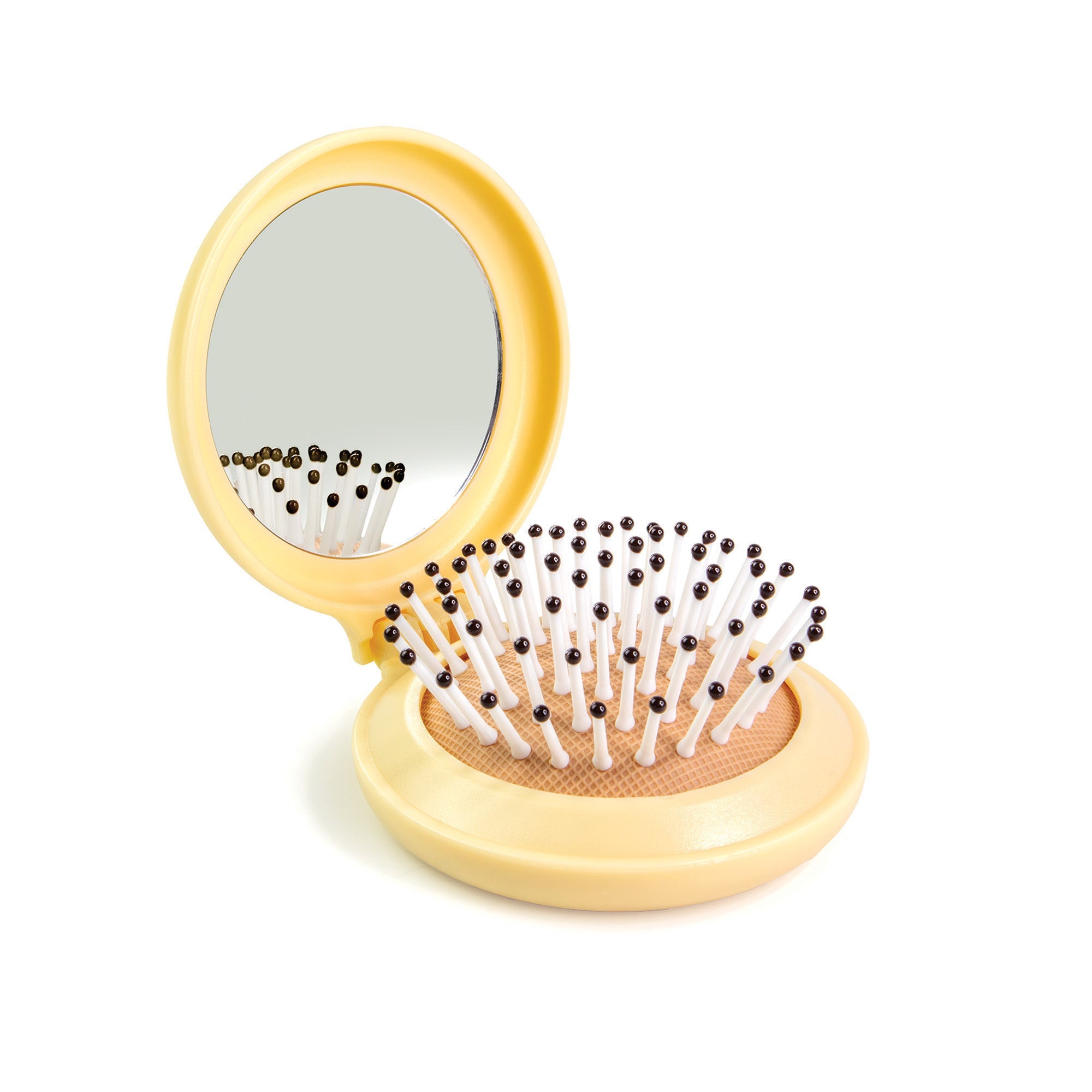 Travel Hairbrush Yellow - Be Joyful, 1 Thess 5:16