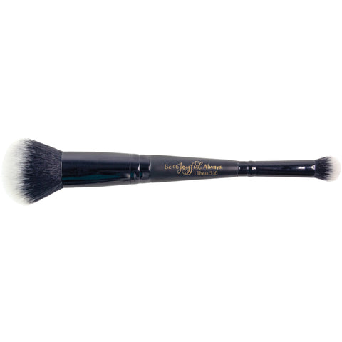 Dual Sided Makeup Brush - Be Joyful, 1 Thess 5:16