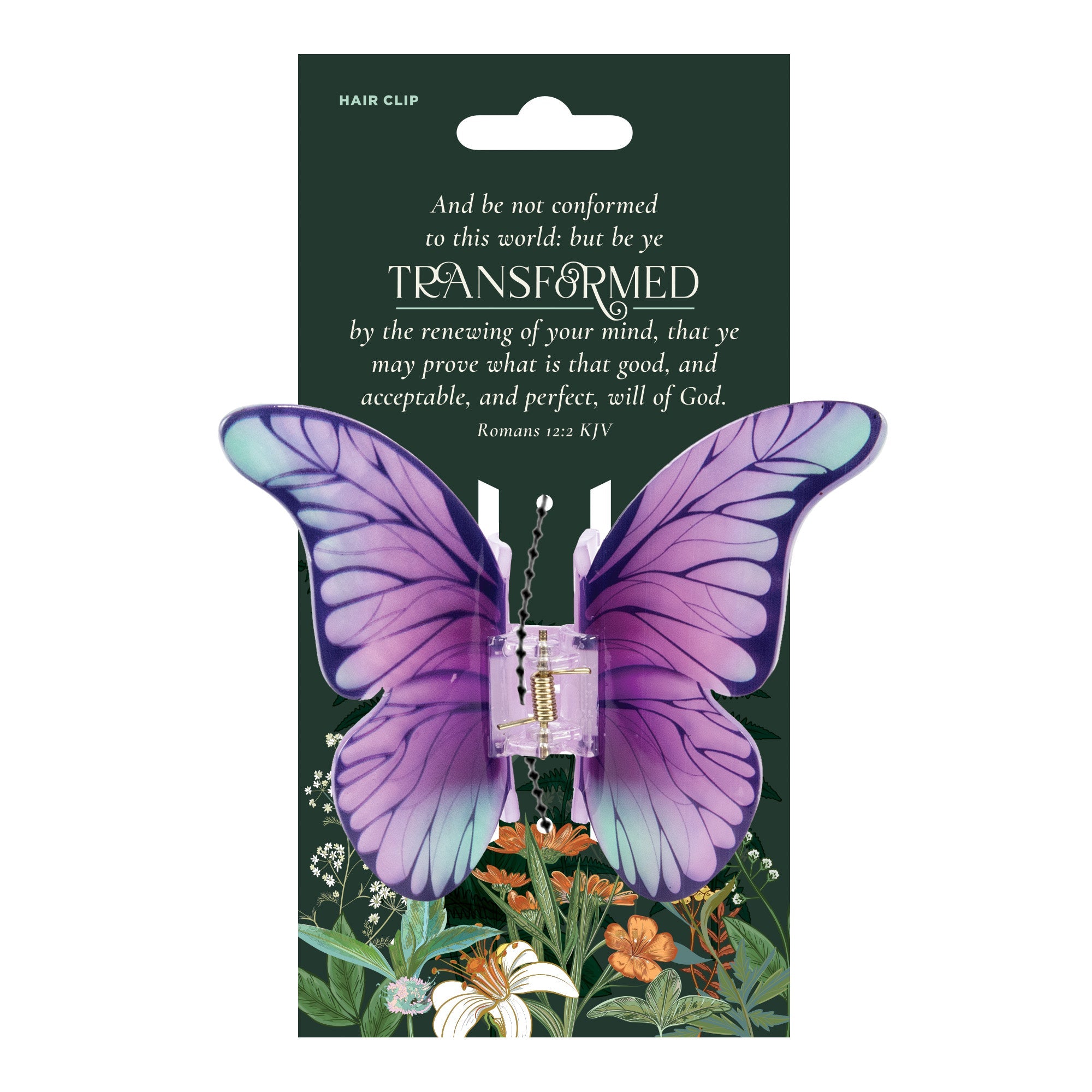 Butterfly Clip Purple - Transformed, Romans 12:2