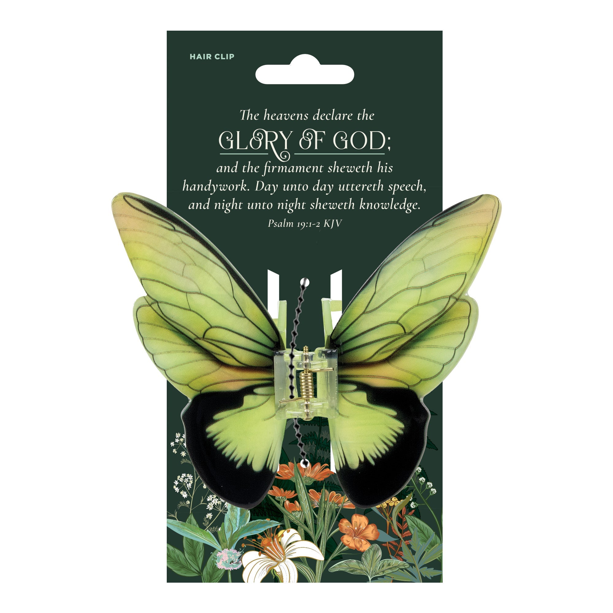 Butterfly Clip Green - Glory of God, Psalm 19:1-2