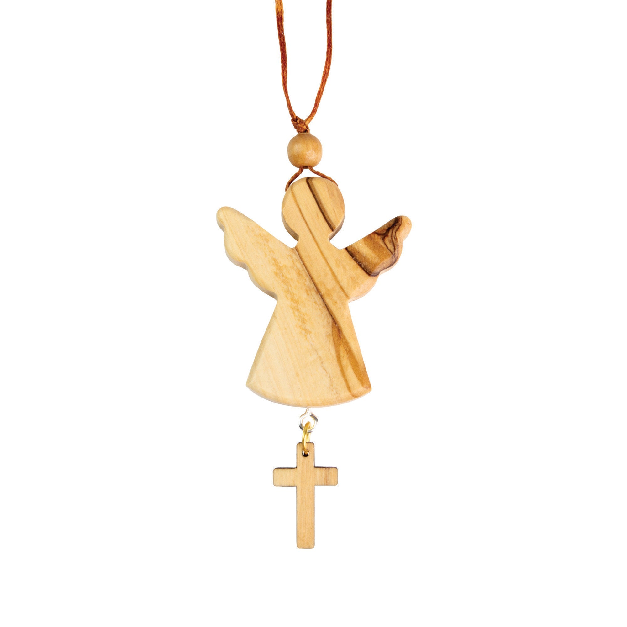 Olive Wood Car Charm - Angel