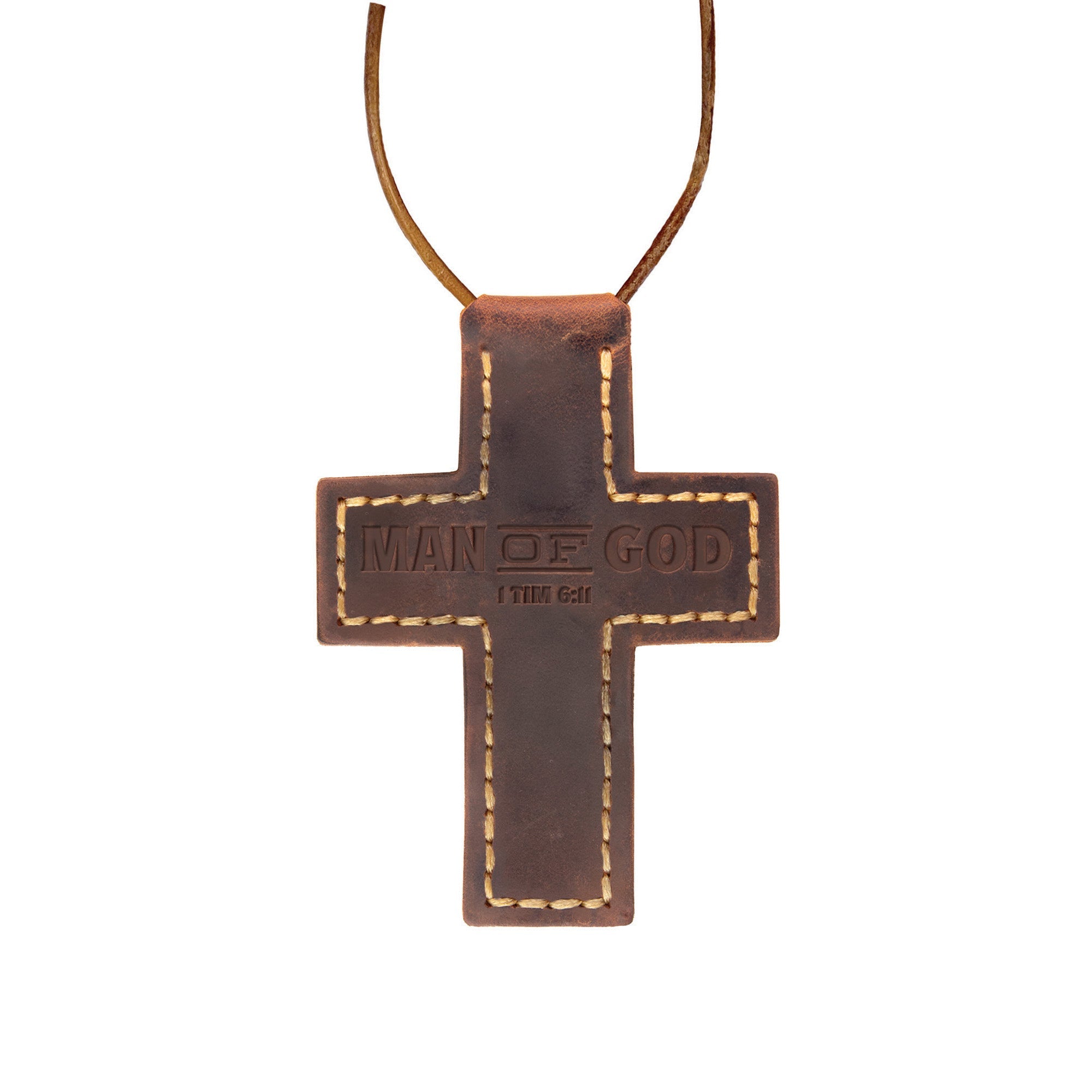 Man of God Leather Car Charm - 1 Tim 6:11