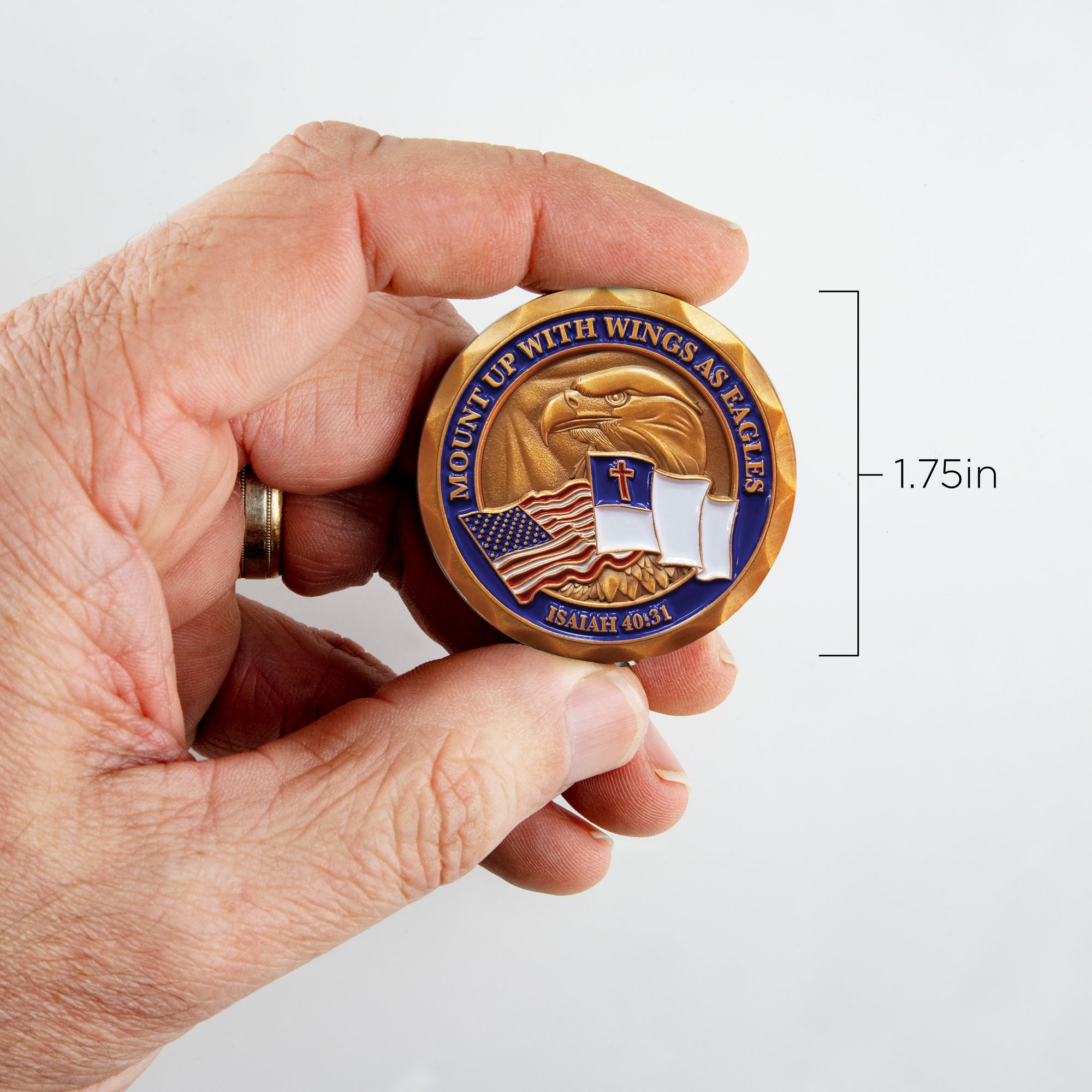 Mount Up with Wings as Eagles Christian Challenge Coin - Isaiah 40:31