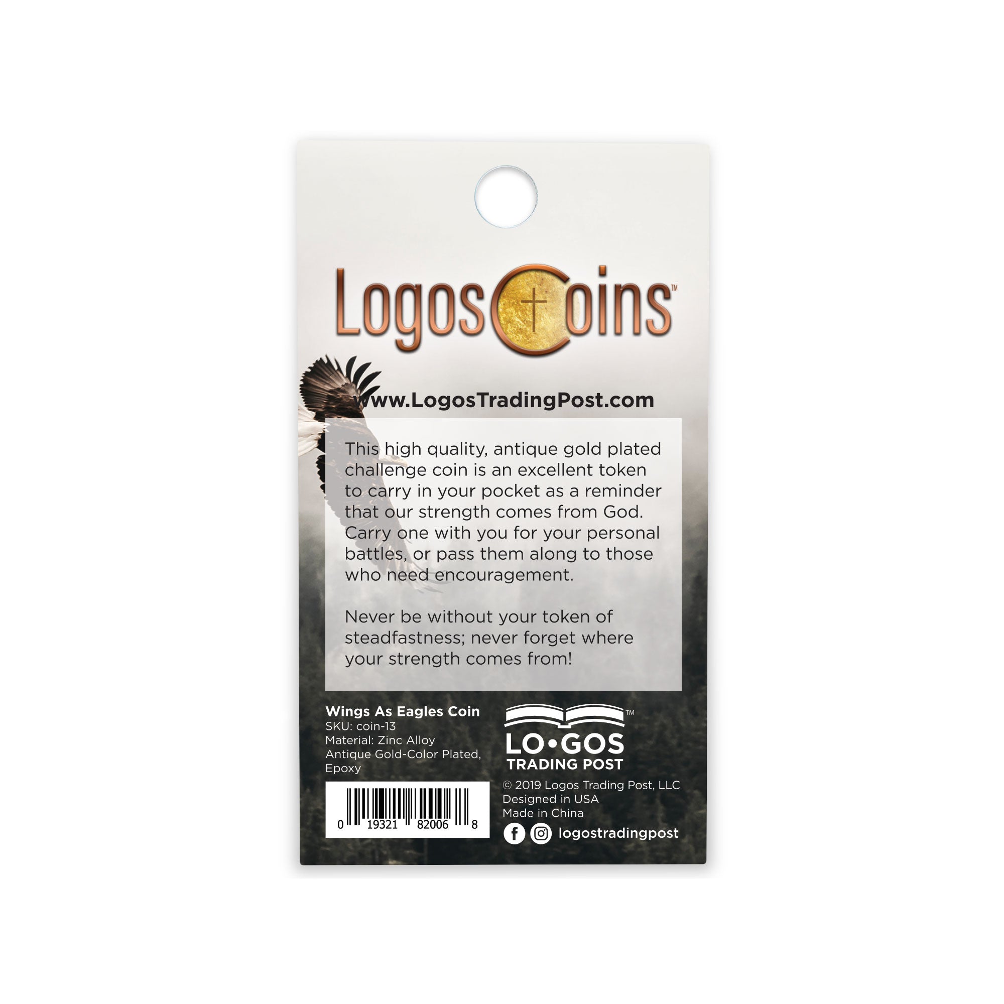 Mount Up with Wings as Eagles Christian Challenge Coin - Isaiah 40:31