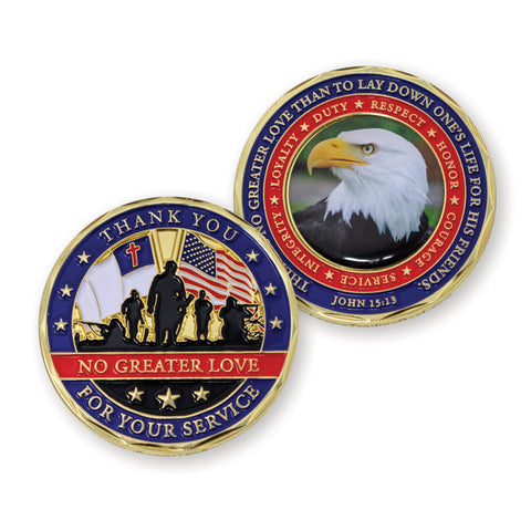 Thank You for Your Service Christian Coin - John 15:13