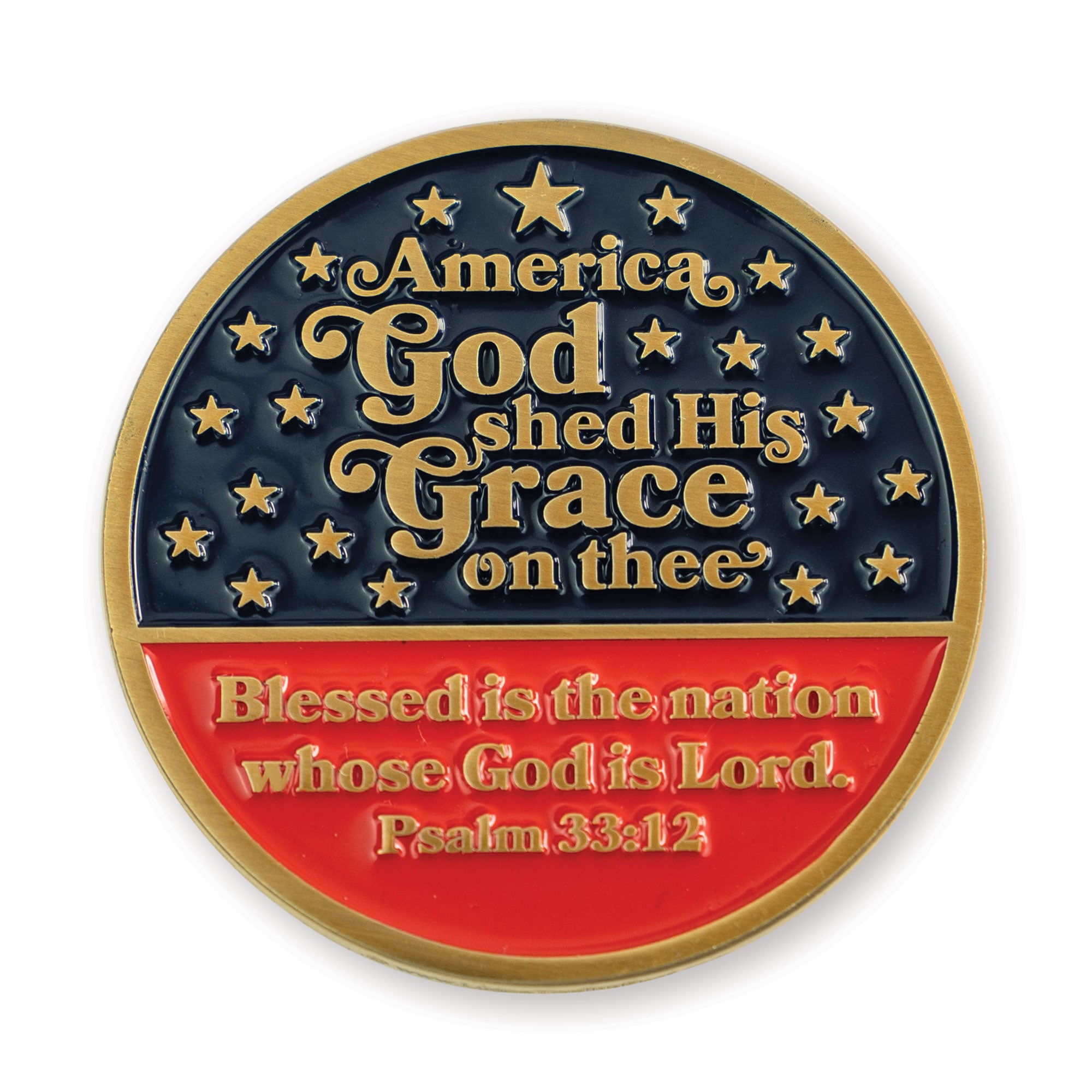 God Bless America Christian Religious Antique Gold Plated Coin