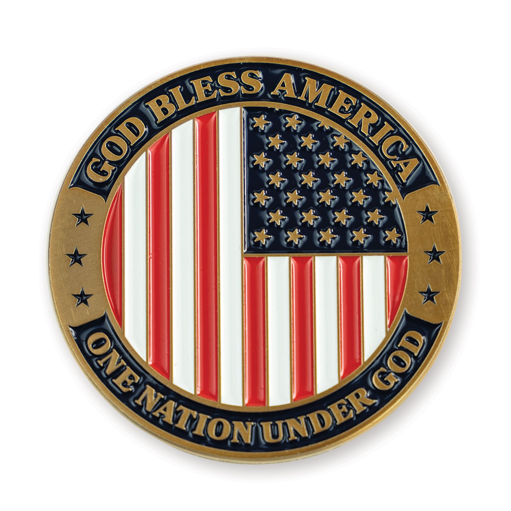 God Bless America Christian Religious Antique Gold Plated Coin