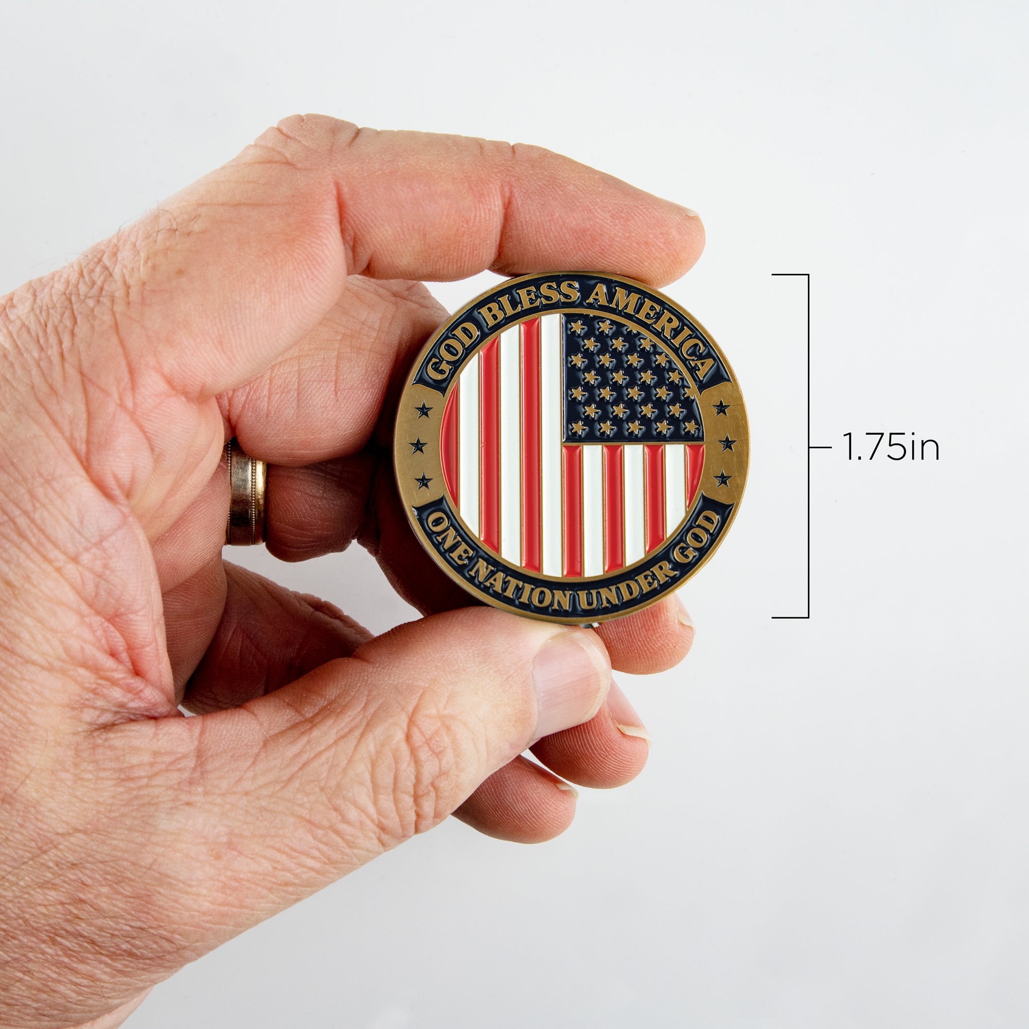 God Bless America Christian Religious Antique Gold Plated Coin
